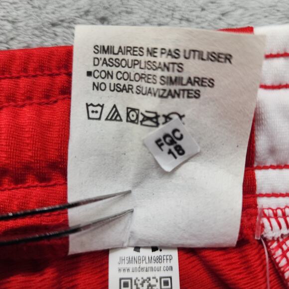 NEW Under Armour Pants Womens S Red White UA Knit Warm Up Team Zip Ankle Gym - Picture 11 of 16